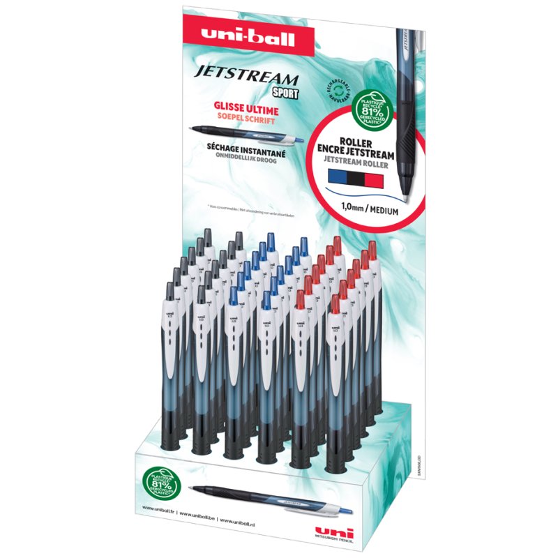 uni-ball JETSTREAM Sport gelroller, navulbaar, 0,45 mm, 36 stuks
